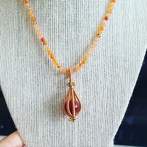 Carnelian Necklace with red agate pendant